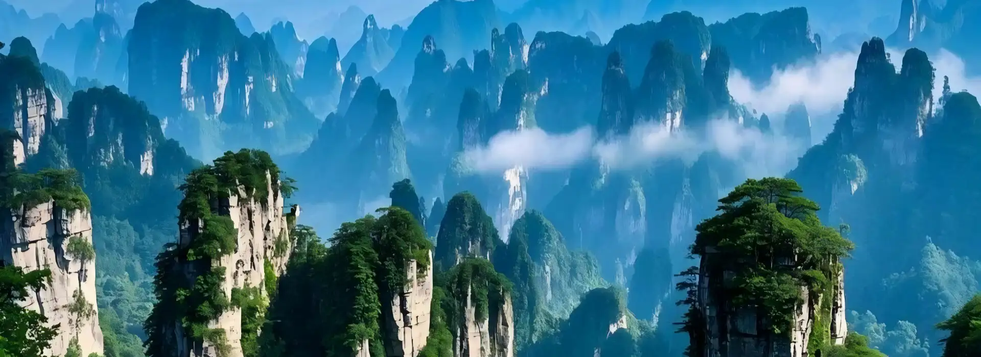 Zhangjiajie National Forest Park with Towering Sandstone Peaks in Zhangjiajie, China