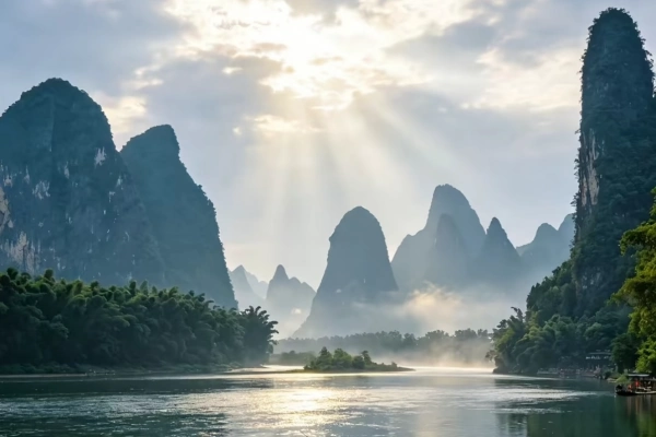 Classic karst mountain and river scenery of Guilin