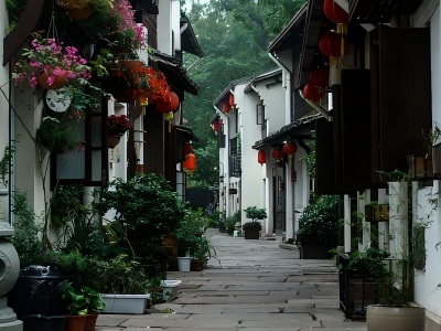 Hangzhou Hefang Street Ancient Pedestrian Street Hefang Street Hangzhou Quiet Ancient Jiangnan Alley with Red Lanterns Traditional Architecture Tour