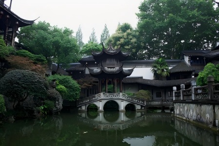 Hangzhou Hu Xueyan Former Residence Sightseeing Tour Hu Xueyan Former Residence Hangzhou Ancient Garden Pavilion Bridge Pond Scenery