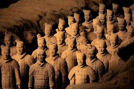 Terracotta Army soldiers displayed in the Qin Terracotta Warriors Museum