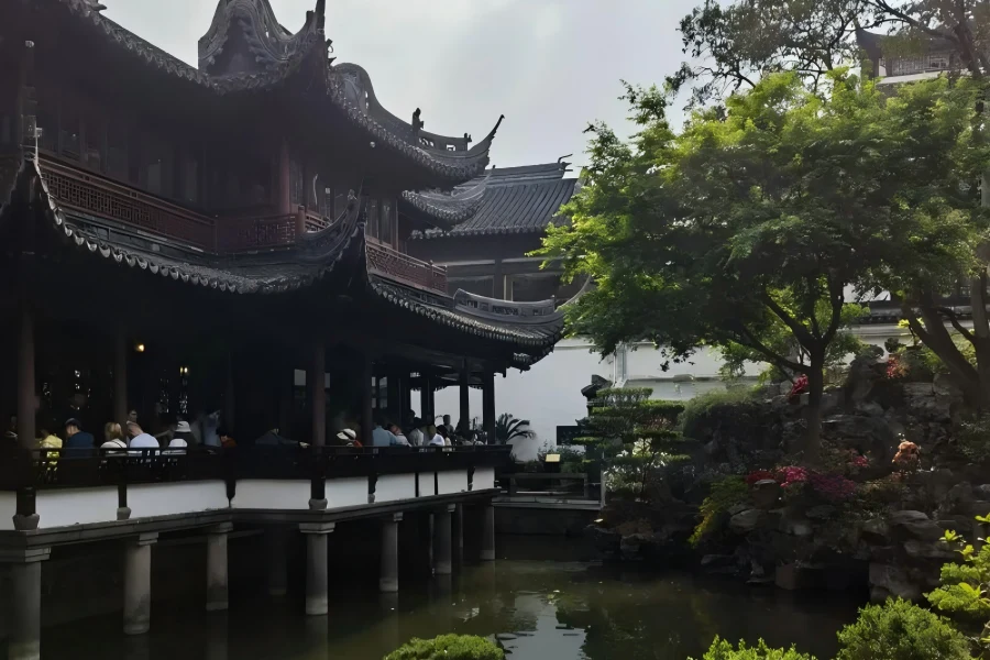 Yu Garden Yu Garden in Shanghai showing elegant ancient pavilions, lotus ponds and rockeries of classical Jiangnan garden