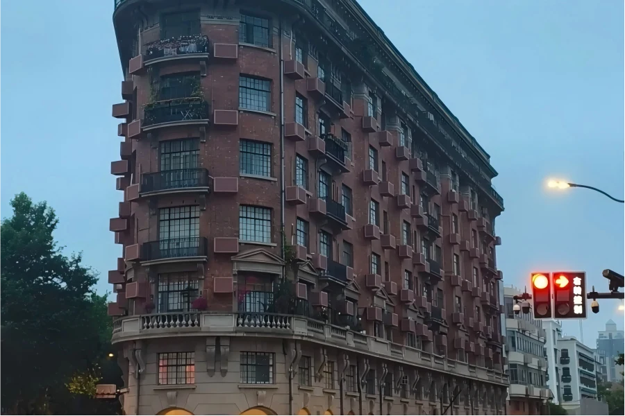 Former French Concession in Shanghai showing leafy avenues lined with vintage European villas and plane trees