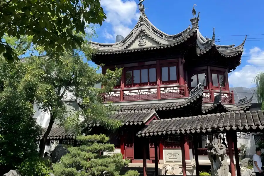 Ancient pavilions and strange rock formations inside Yu Garden, a well-preserved Ming-dynasty private garden