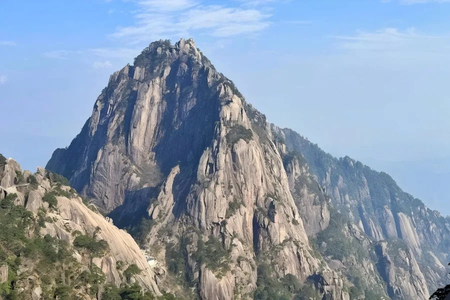 Huangshan Mountain in Anhui, UNESCO World Heritage Site famous for ancient pines, weird granite peaks and ethereal sea of clouds