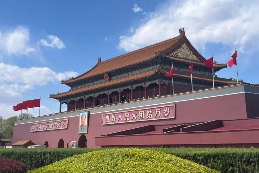 Tiananmen Grand solemn ancient city gate landmark in central Beijing
