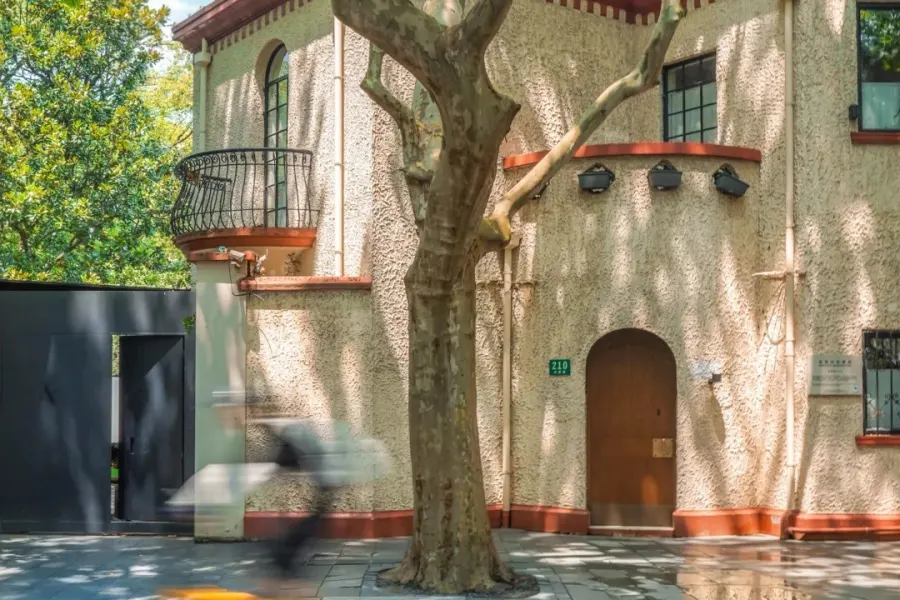 Wukang Road Shanghai Historic street lined with plane trees, vintage villas and iconic Wukang Mansion in former French Concession Shanghai