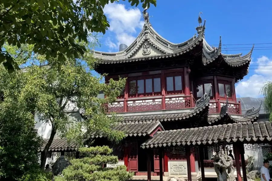Classical Chinese garden in Shanghai, exquisite pavilions, rockeries and traditional lantern scenery