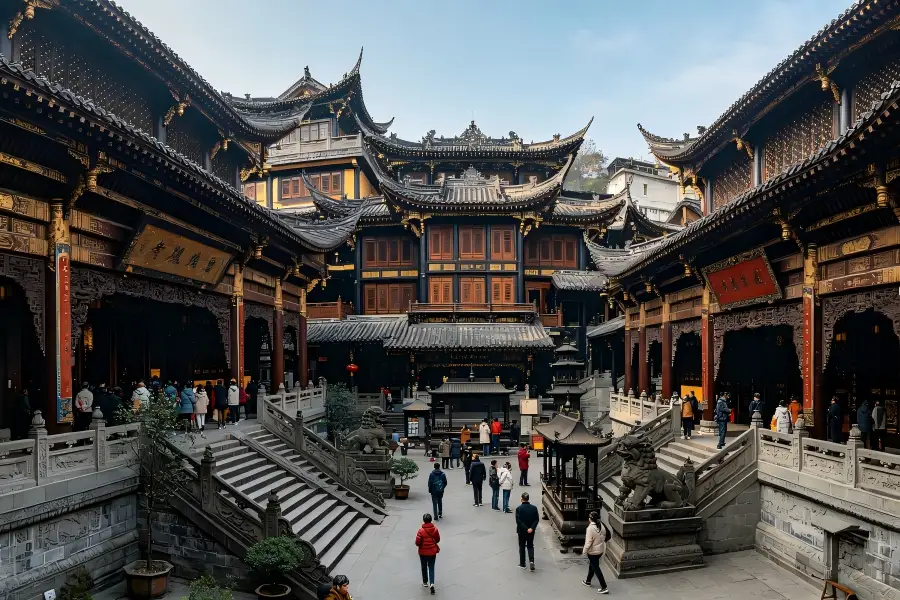 Huguang Guild Hall, Chongqing Huguang Guild Hall, grand Qing?Dynasty guild?hall complex with exquisite wood carvings, Yangtze?river cultural heritage, Chongqing