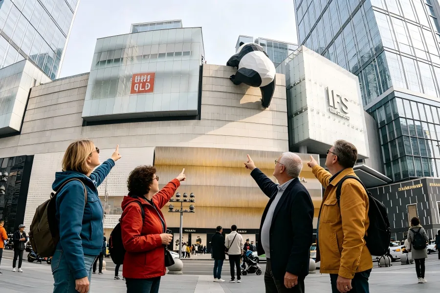 Chengdu IFS Panda,Chengdu Giant panda sculpture at Chengdu IFS landmark