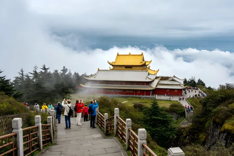 Mount Emei,Leshan Mount Emei, sacred buddhist mountain world heritage site, Sichuan