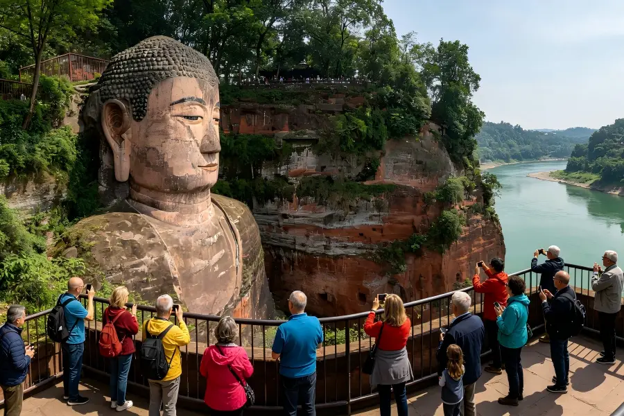 World heritage Leshan Giant Buddha by three river confluence