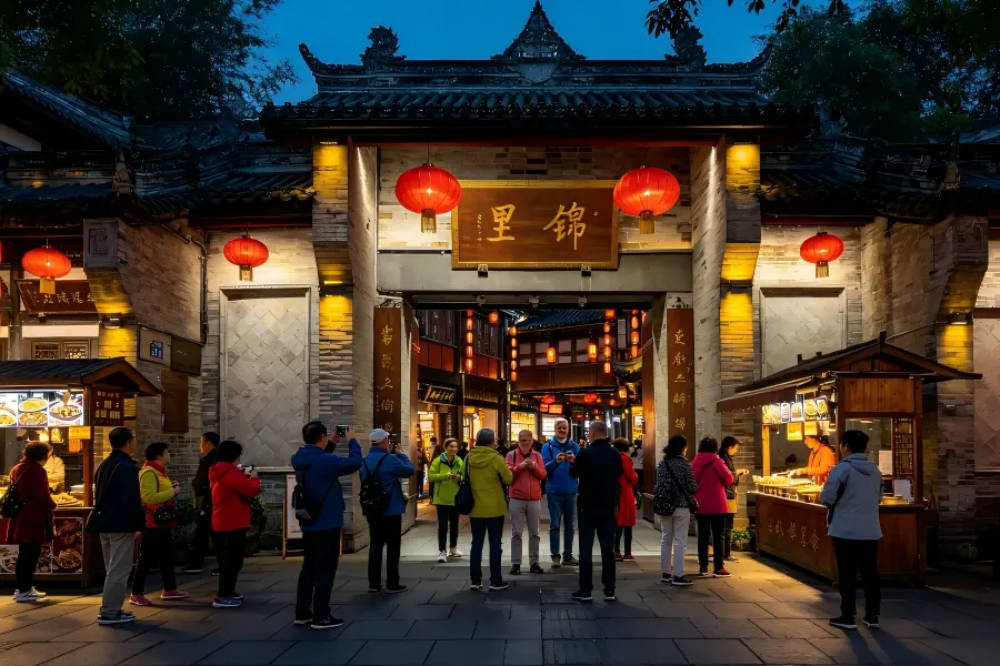 Jinli Ancient Street with red lanterns, Chengdu folk?culture street