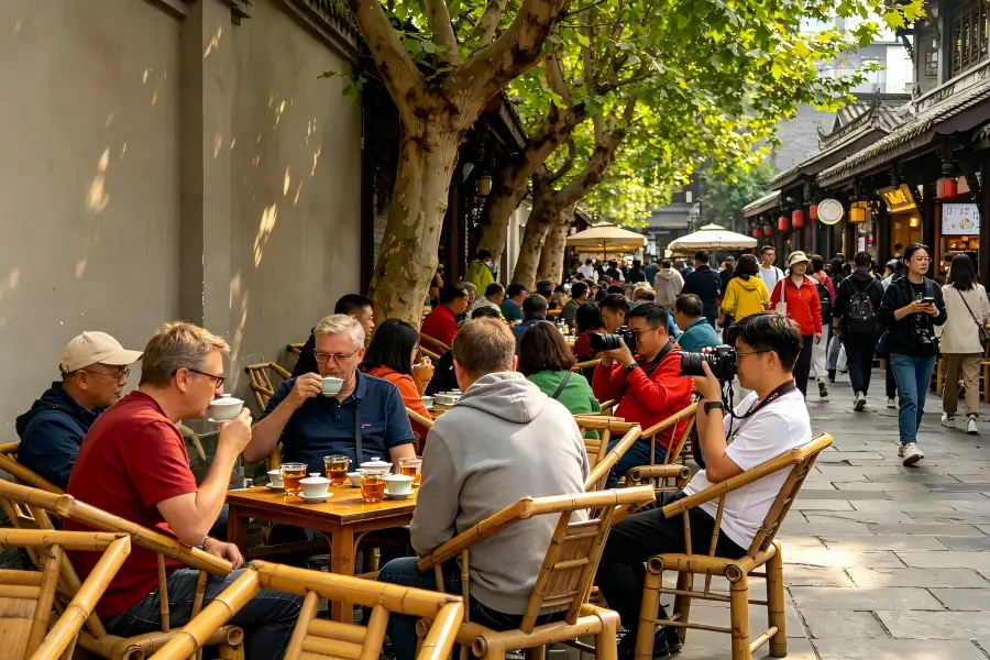 Chunxi Road,Chengdu Chunxi Road, bustling downtown commercial pedestrian street in central Chengdu