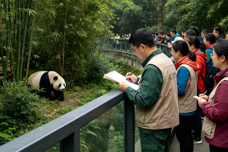 Giant panda volunteer program at Chengdu Research Base of Giant Panda Breeding, wildlife conservation hands on activity
