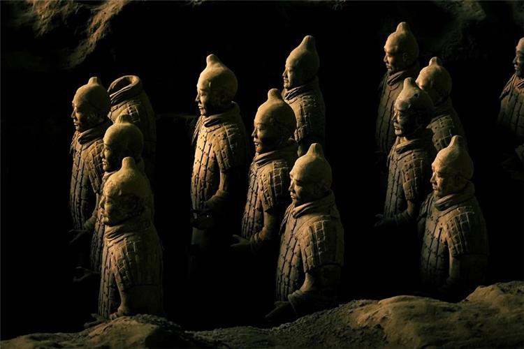 Terracotta Army clay soldiers in excavation pit Xi'an