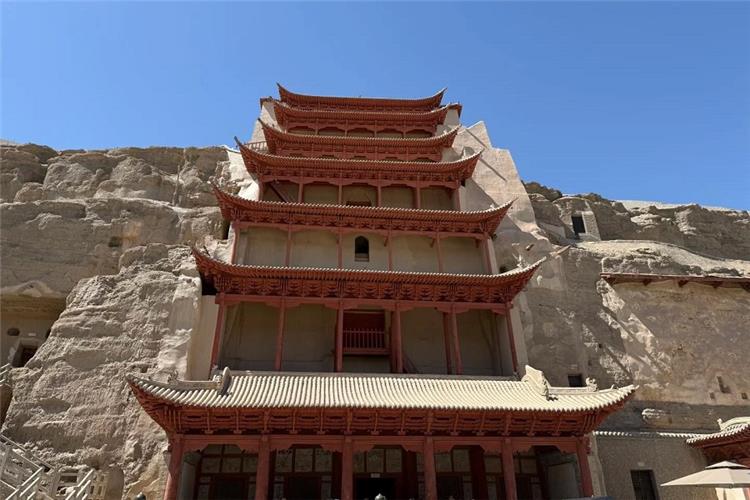 Mogao Grottoes nine?story building, Dunhuang China