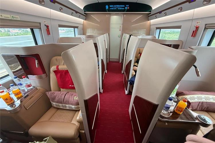 Interior of China high?speed train business cabin