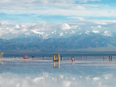 Chaka Salt Lake Mirror Surface Snow Mountain Backdrop Qinghai Tour