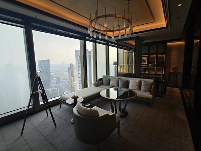  The Ritz-Carlton Nanjing High-rise Lounge with Downtown City Skyline Luxury Accommodation