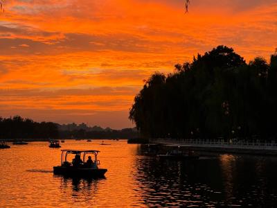 The sunset over Shichahai Orange Sea from Beijing
