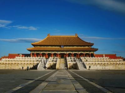 Hall Of Supreme Harmony In The Forbidden City Under Clear Blue Sky Ancient Imperial Palace Architecture