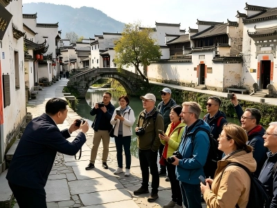 Hongcun Ancient Village, Huizhou architecture with lake reflections