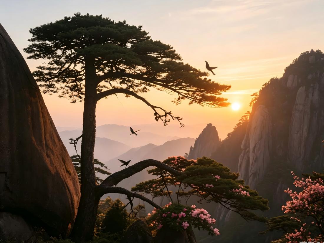 Guest-Greeting Pine, iconic ancient pine tree of Mount Huangshan