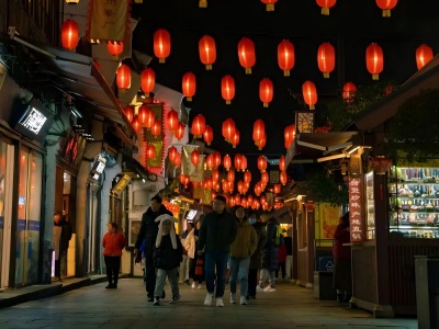 Lit alleys of Hefang Street Lit alleys of Hefang Street