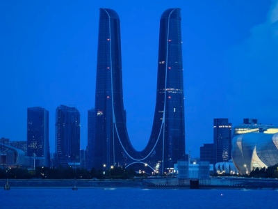 Hangzhou City Balcony Night Scene