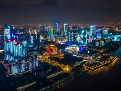 Night View of Qianjiang New Town Light Show