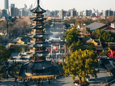Panorama of Longhua Temple Shanghai