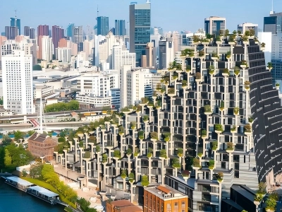 Aerial View of 1000 Trees Shopping Mall Shanghai