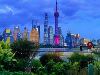 Lujiazui Skyline View from North Bund at Dusk Lujiazui Skyline View from North Bund at Dusk