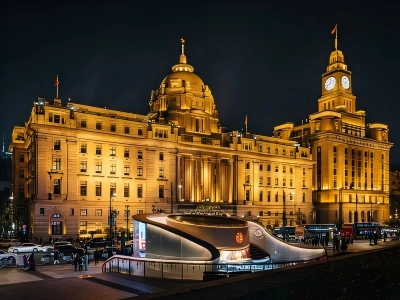 Night View of The Bund Historic Building Complex