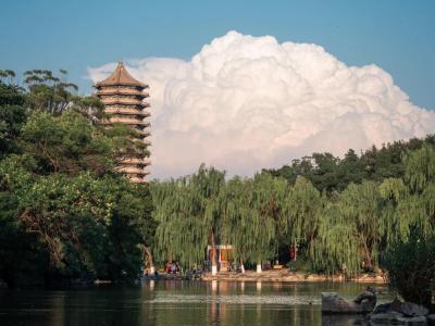 Boyata Tower and Weiming Lake at Peking University Beijing