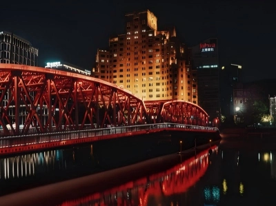 Waibaidu Bridge night scene Shanghai Waibaidu Bridge night scene Shanghai