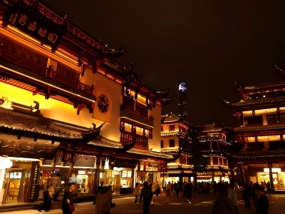 Shanghai City God Temple night street view