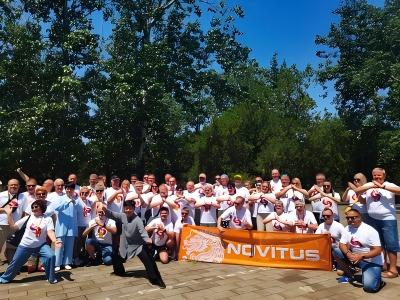Group of overseas tourists learning?to?take Tai?Chi at The Temple of Heaven Group of overseas tourists learning?to?take Tai?Chi at The Temple of Heaven