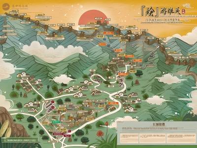Hand-drawn guide map of Mutianyu Great Wall Hand-drawn guide map of Mutianyu Great Wall