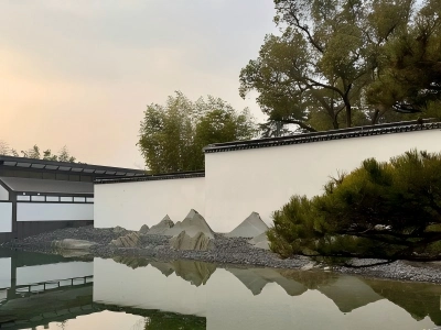 Suzhou Museum minimalist rock mountain waterscape zen design Suzhou Museum minimalist rock mountain waterscape zen design