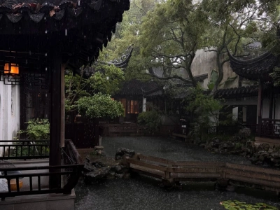 Rainy Day Scene of Suzhou Classical Garden Rainy Day Scene of Suzhou Classical Garden