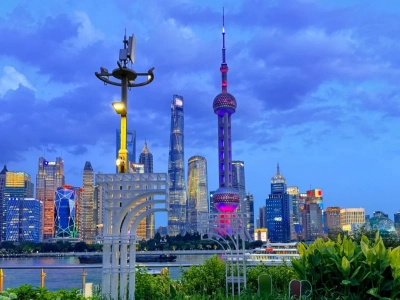 Shanghai North Bund Blue Hour Cityscape