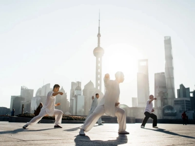 Tai Chi Practice at Shanghai Bund