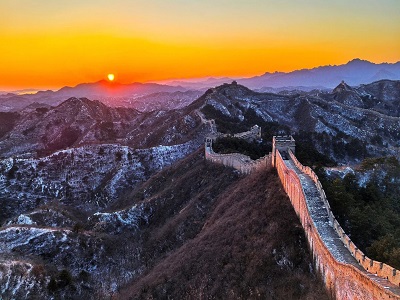Jinshanling Great Wall after the first snow