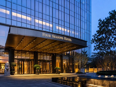 our Seasons Hotel Beijing Exterior at Dusk