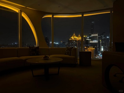 City night view of Conrad Beijing Hotel