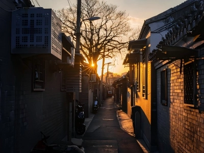 Beijing Hutong at Sunset