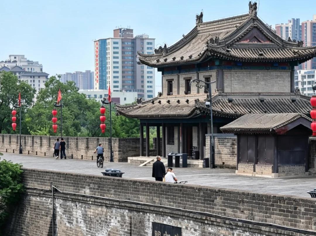Traditional pavilion on the Xi'an City Wall