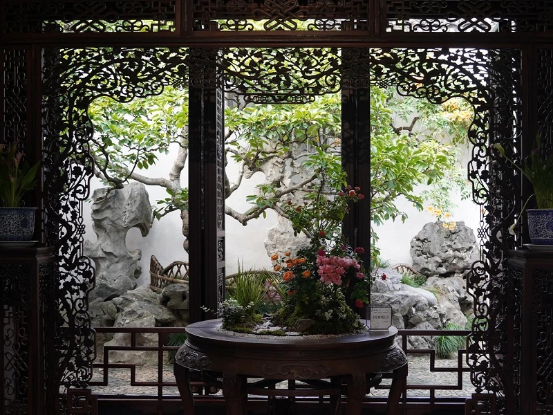 Traditional Suzhou Classical Garden Interior View